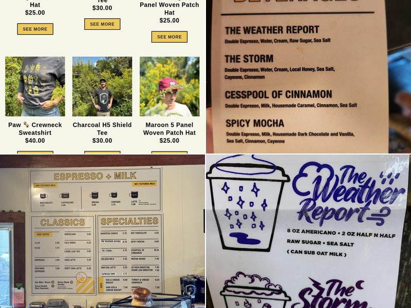 High Five Coffee Menu