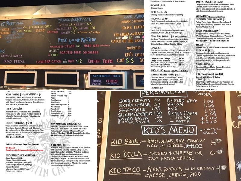 Chupacabra Latin Café Menu