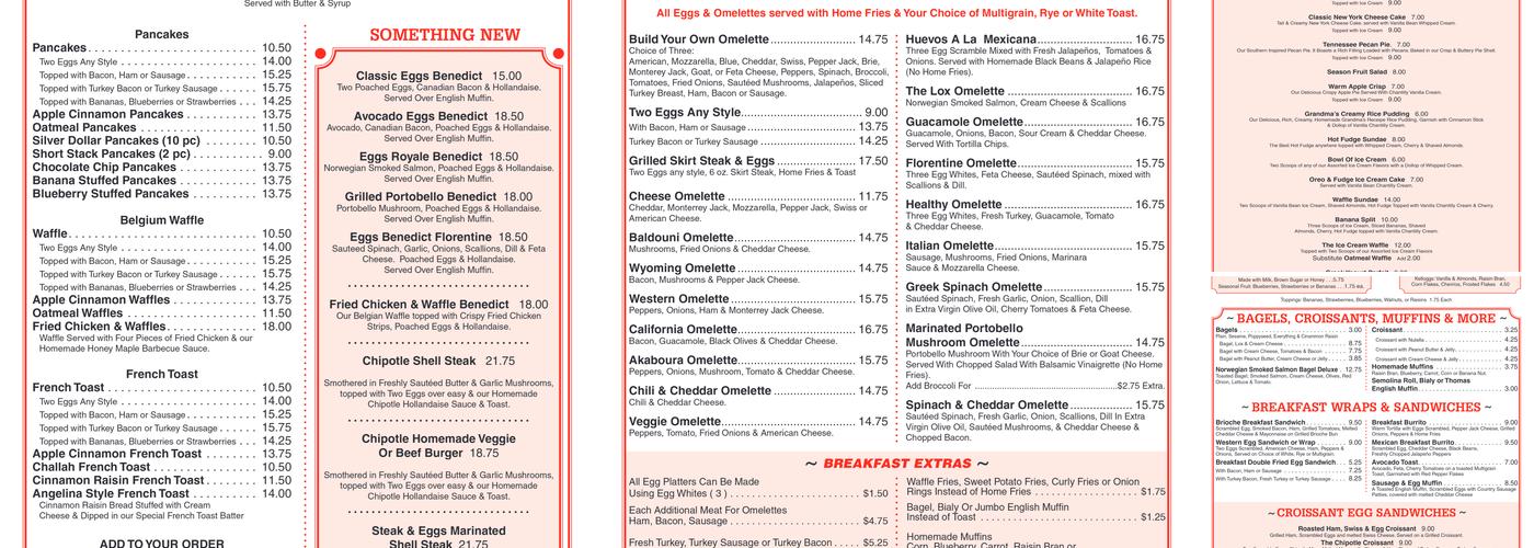 Jackson Hole Menu