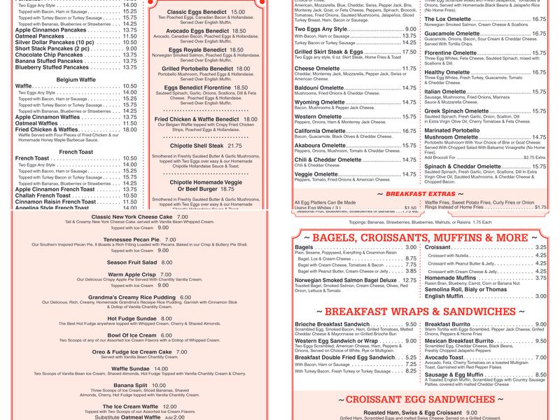 Jackson Hole Menu