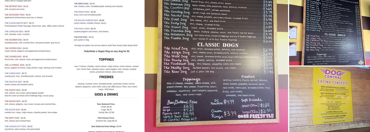 Dog Central Menu
