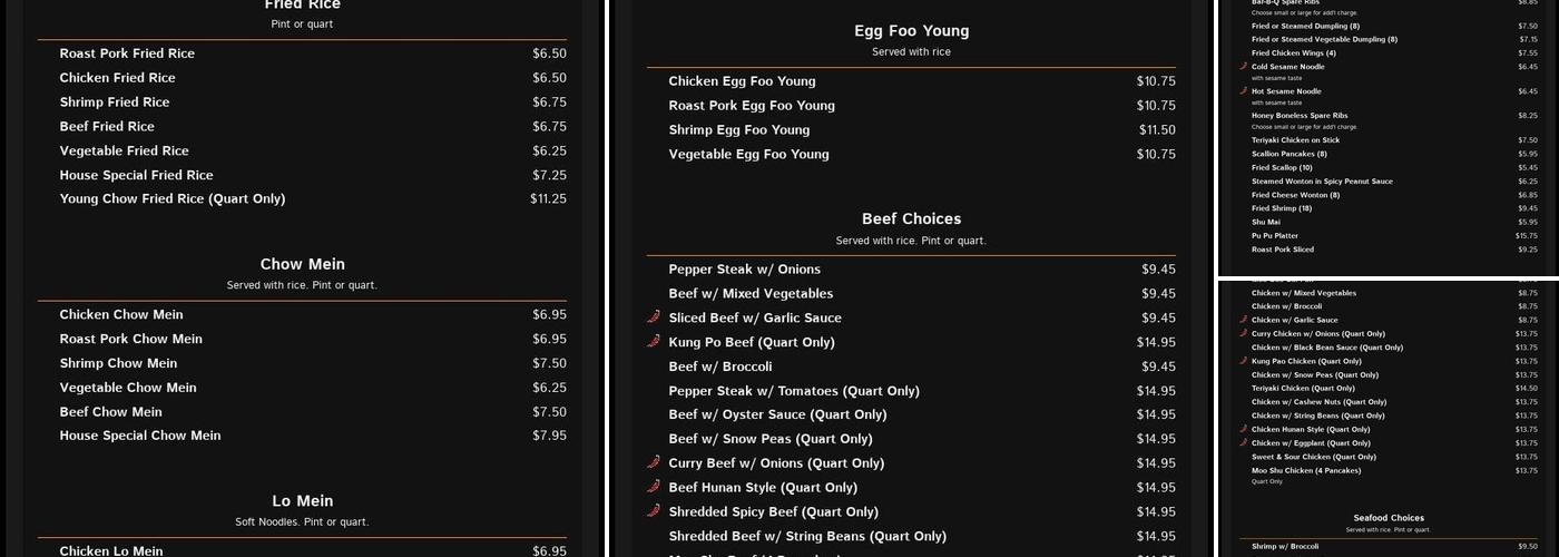 Joyce Menu