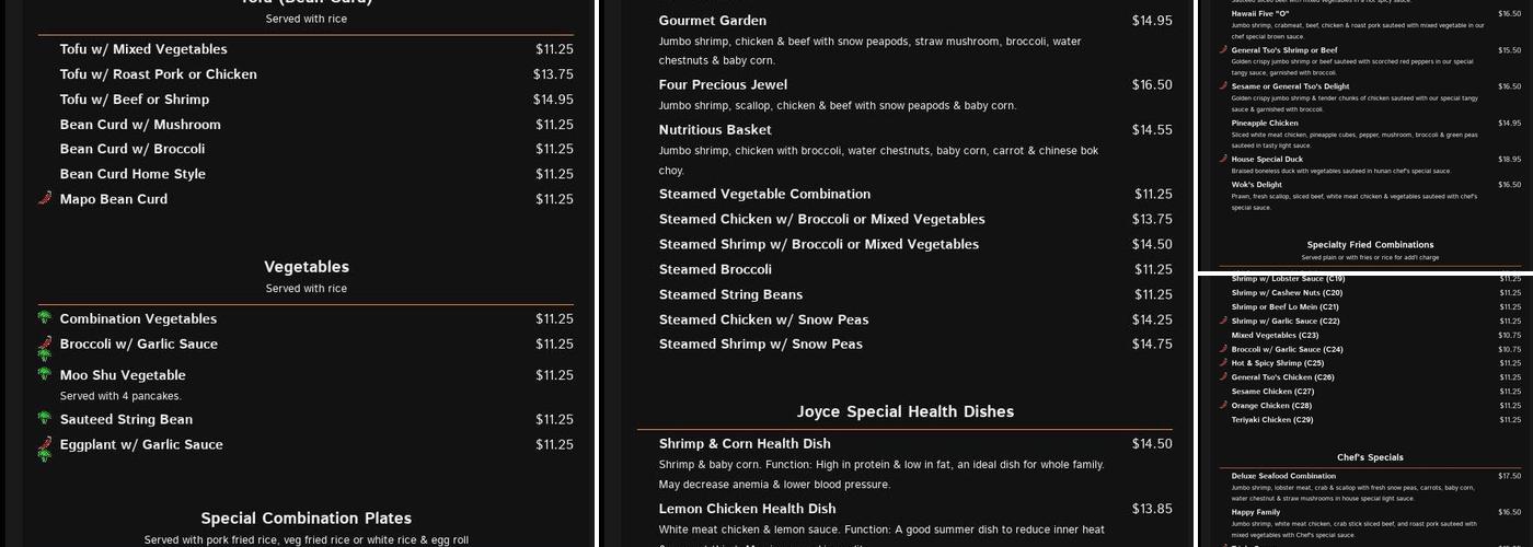 Joyce Menu