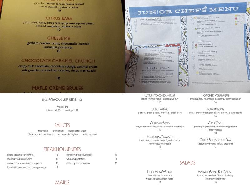 Sunset Terrace Menu