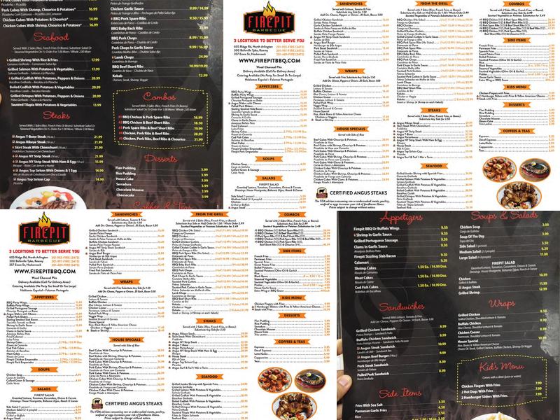 Fire Pit BBQ Menu
