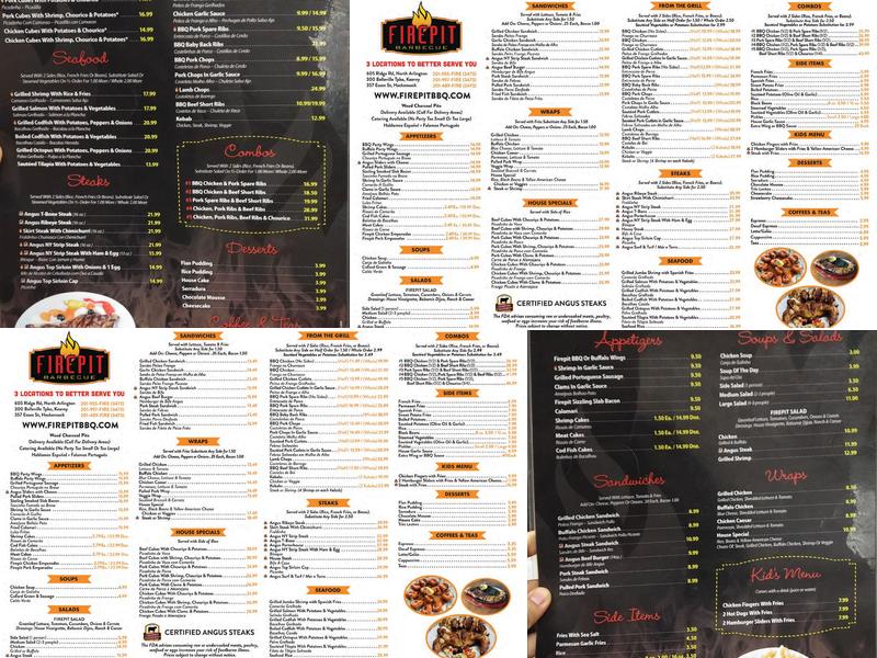 Fire Pit BBQ Menu