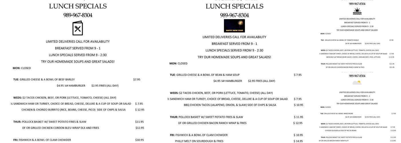Remus Tavern Menu