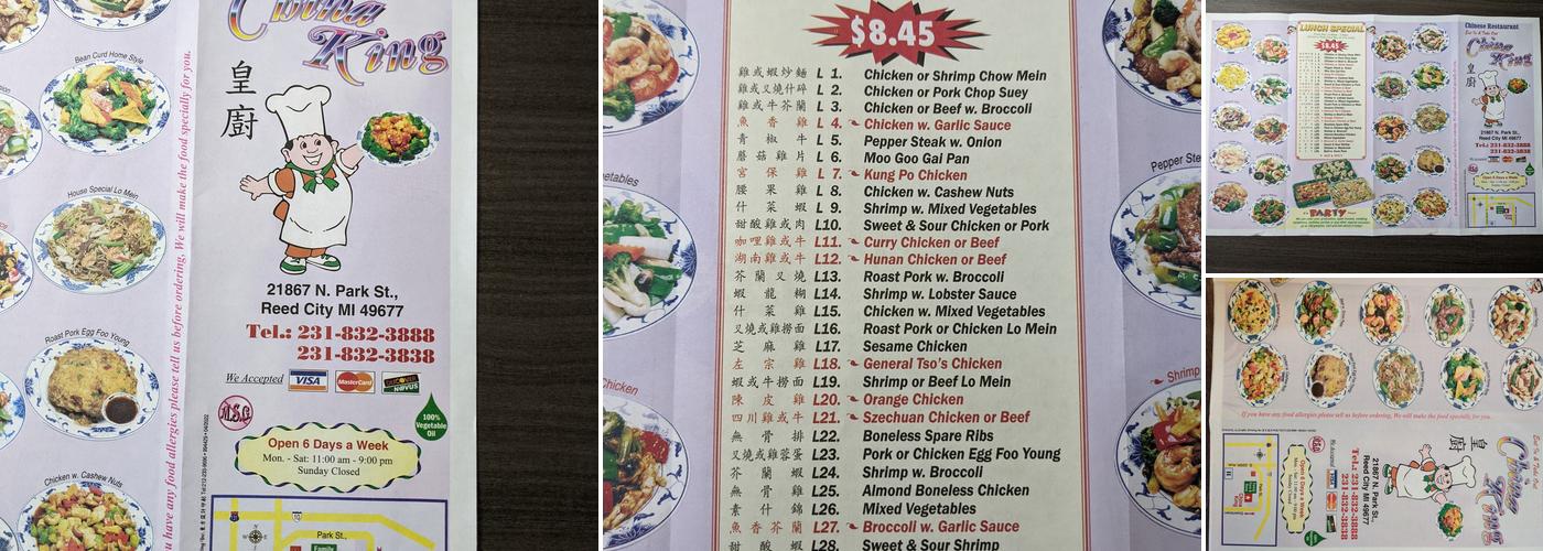 China King Menu