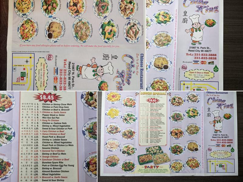 China King Menu
