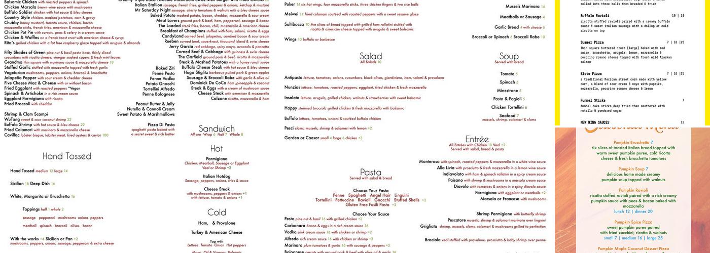 Nunzios Kitchen Menu