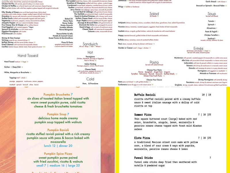 Nunzios Kitchen Menu