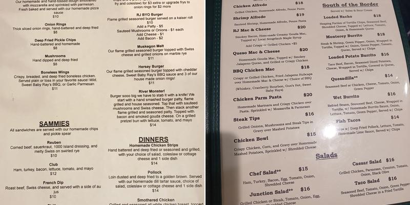 River Junction Menu
