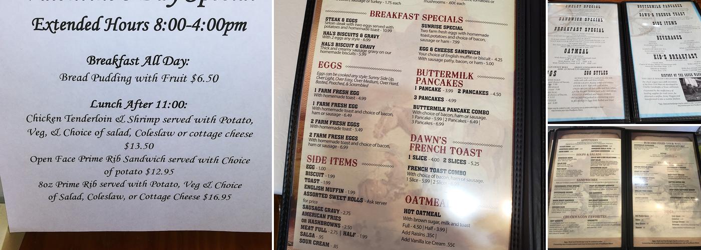 H & D Chuckwagon Menu