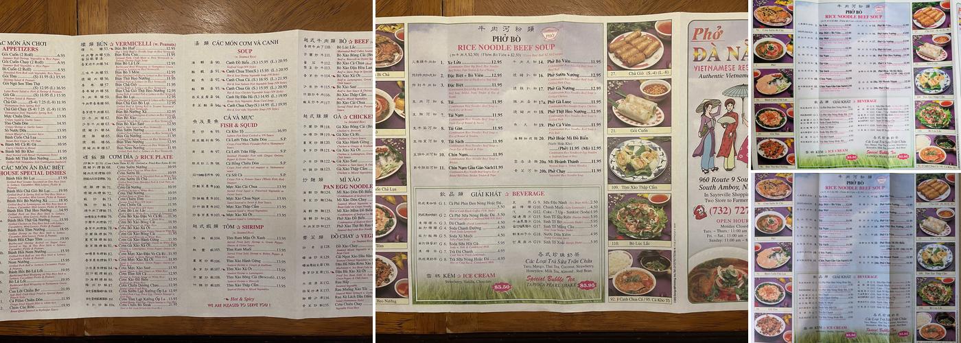 Pho Da Nang Menu