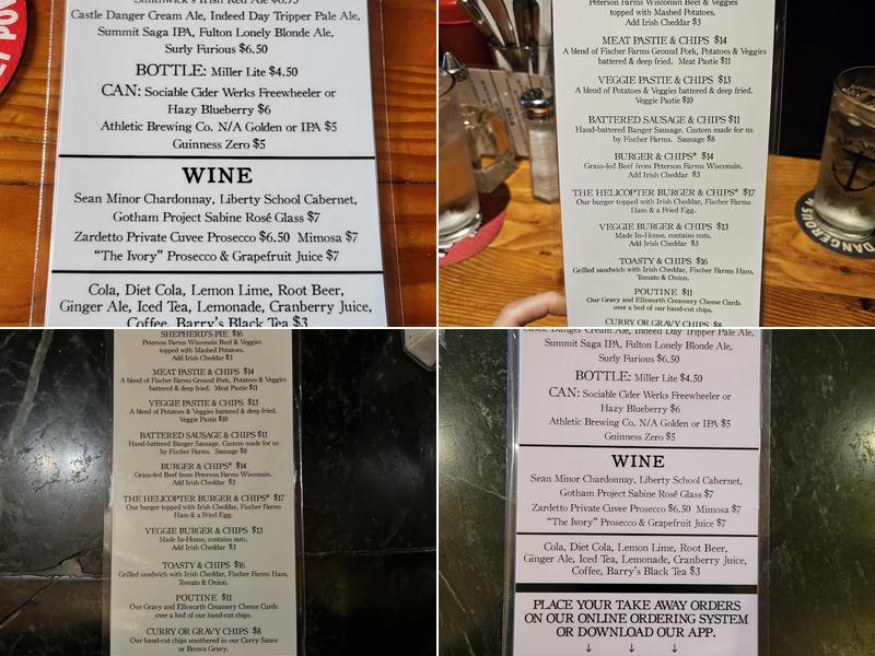 The Anchor Fish & Chips Menu