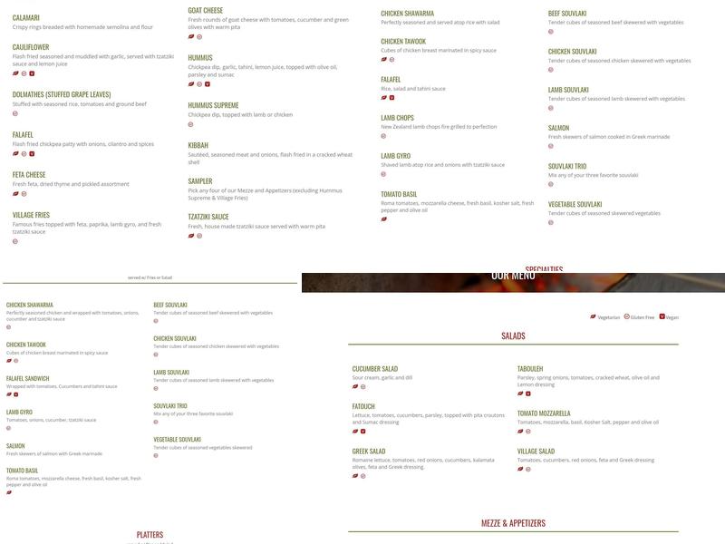 Olea Mediterranean Kitchen Menu