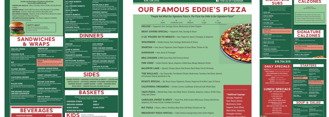 Eddie's Pizza Palace Menu