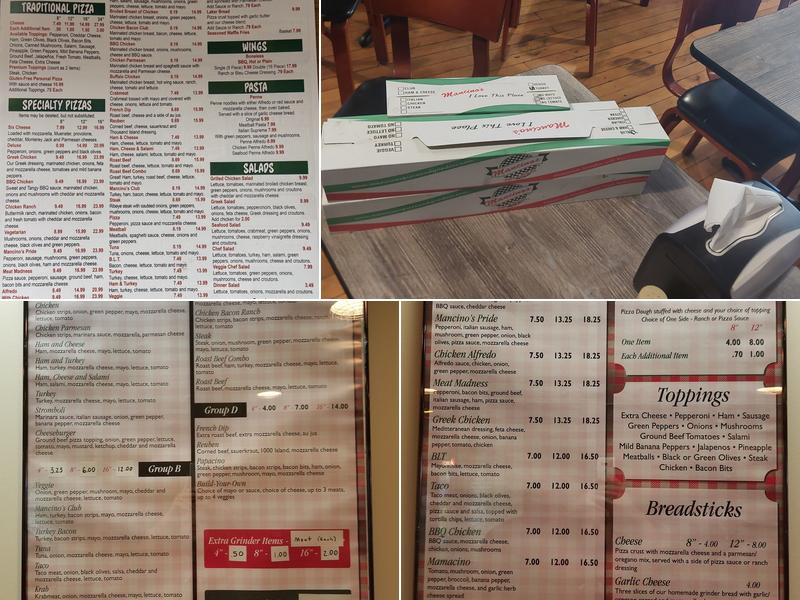 Mancino's Pizza & Grinders Menu