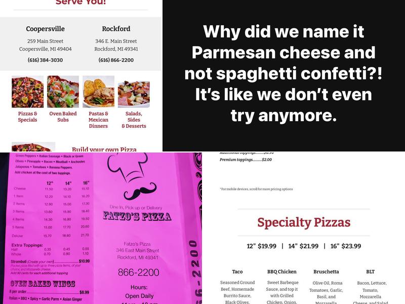 Fatzo's Pizza Menu