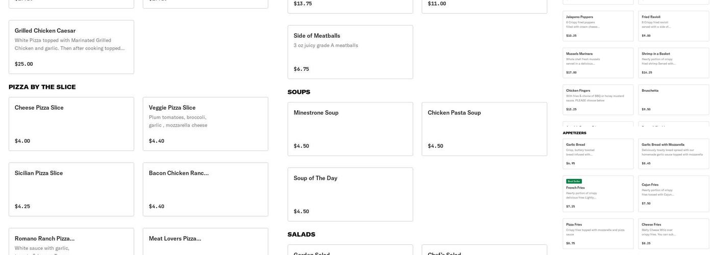 Angelo's Pizza Menu