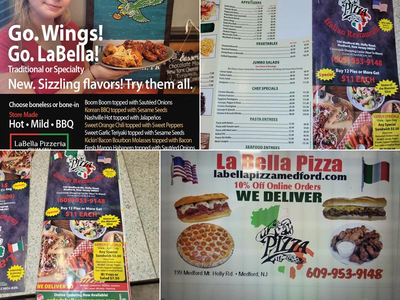 La Bella Pizza Menu
