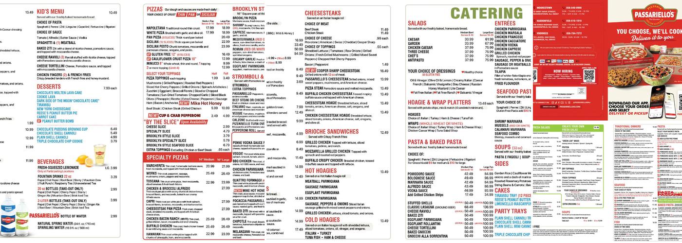 Passariello's Moorestown - Pizzeria & Italian Kitchen Menu