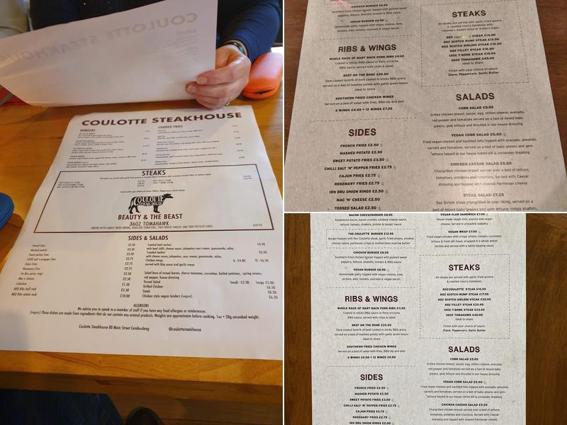 Coulotte Steakhouse Menu