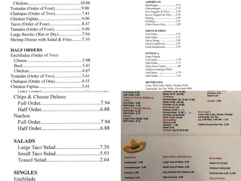 Jose's Restaurant Menu