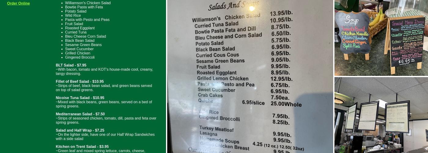 Kitchen On Trent Menu