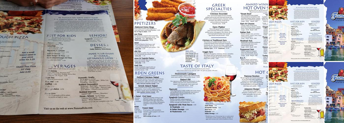 Famous Restaurant & Baking Company Menu