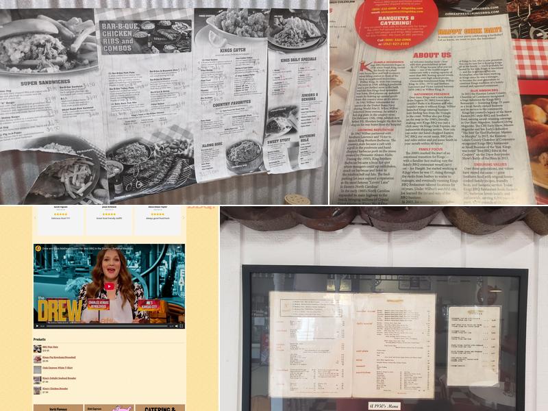 Kings Restaurant Menu