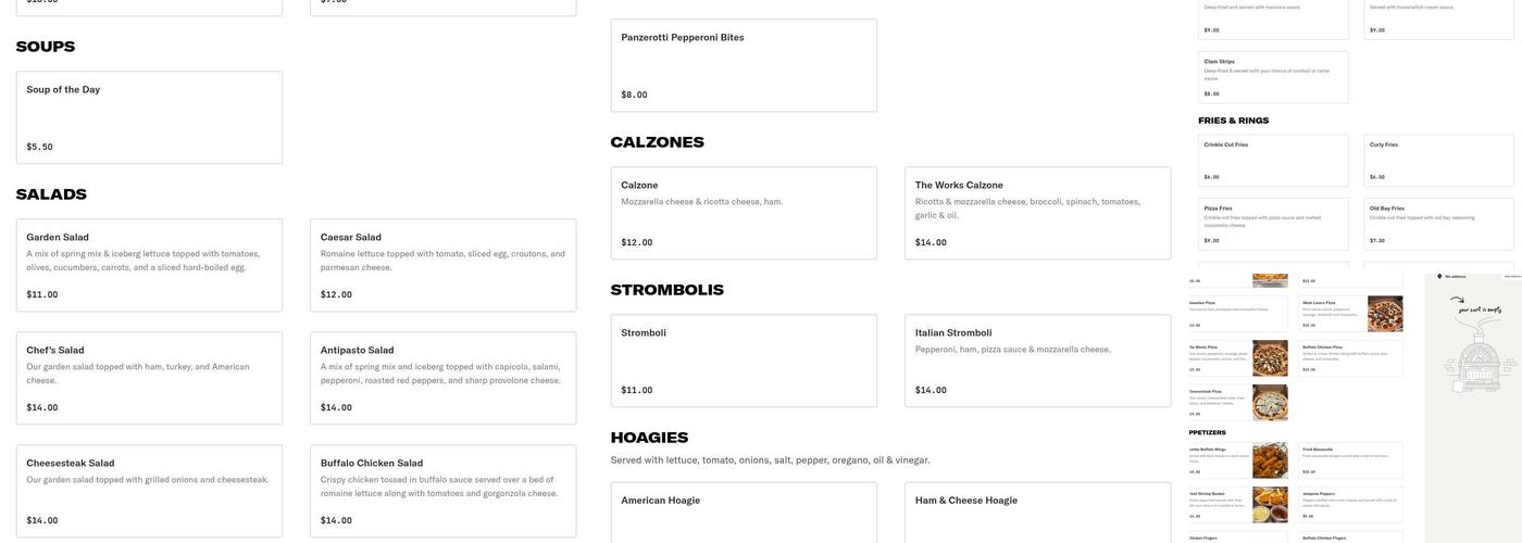 Gaetano's Steaks & Subs - Mount Laurel Menu