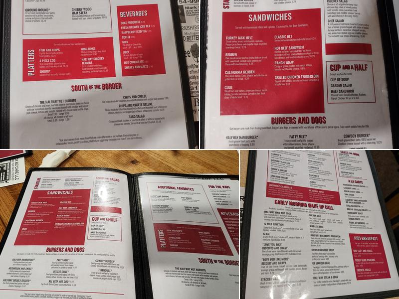 Halfway Diner Menu