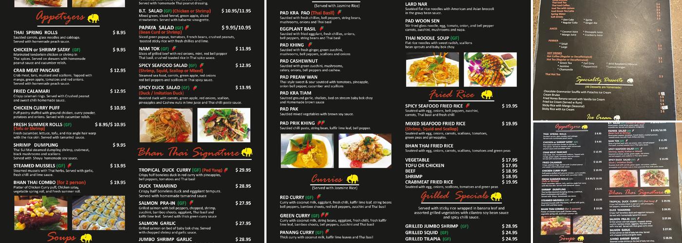 Bhan Thai (Mt. Laurel) Menu