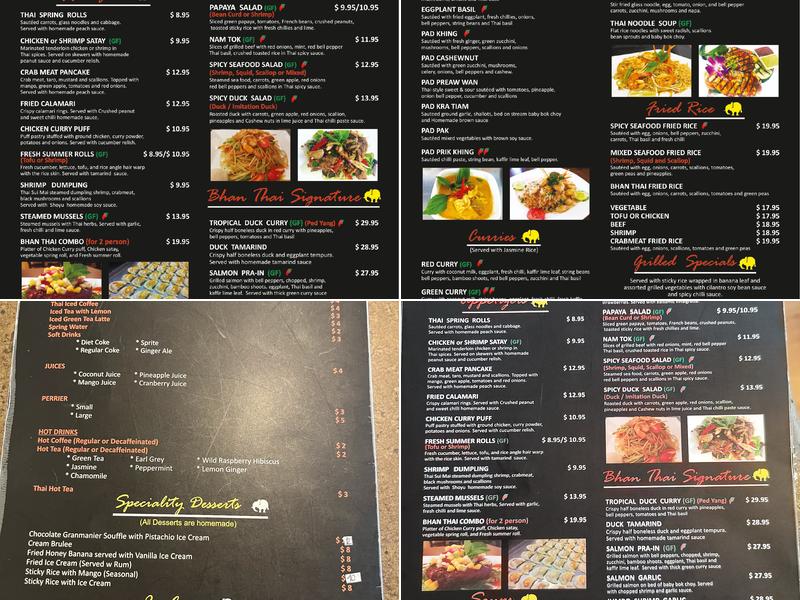 Bhan Thai (Mt. Laurel) Menu
