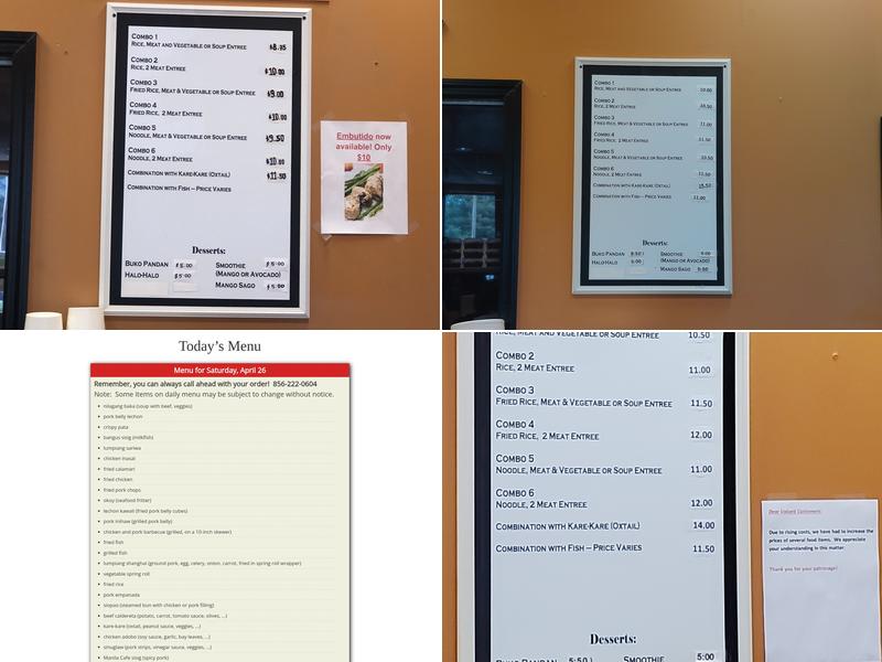 Manila Cafe & Asian Mart Menu