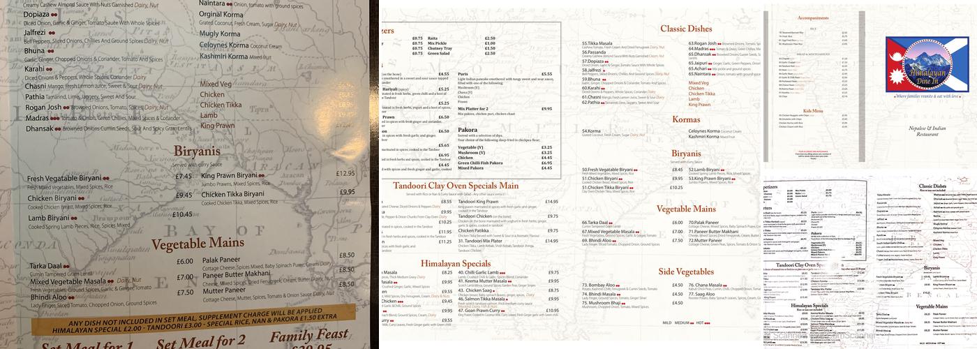 Himalayan Dine In Cambuslang Menu