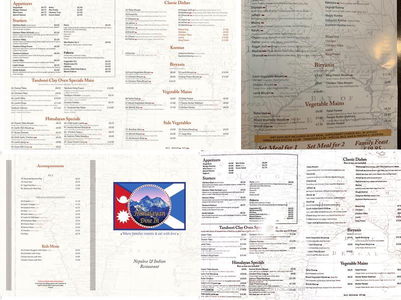 Himalayan Dine In Cambuslang Menu