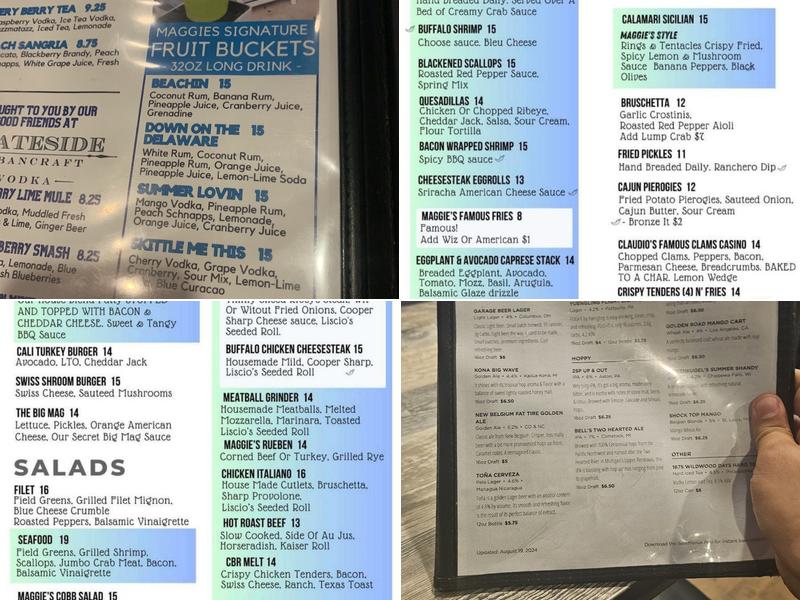 Maggie's Waterfront Cafe Menu