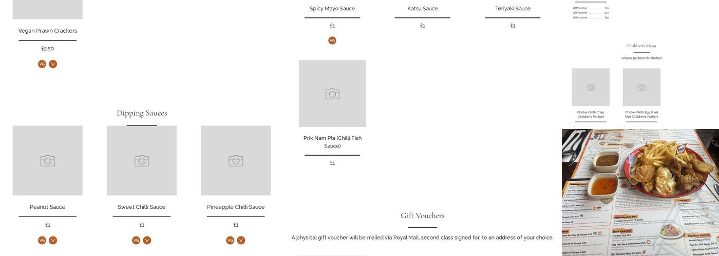 Thai Bento Express Menu