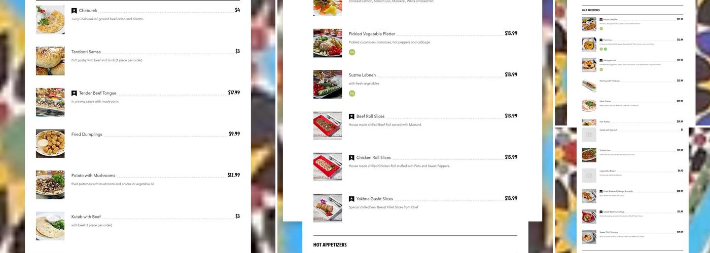 Suzani Restaurant | Steaks & Kebabs Menu