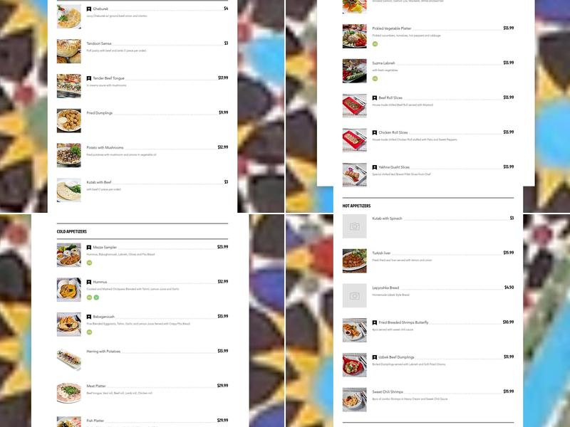 Suzani Restaurant | Steaks & Kebabs Menu