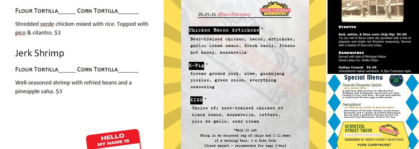 Four Leaf Brewing Menu