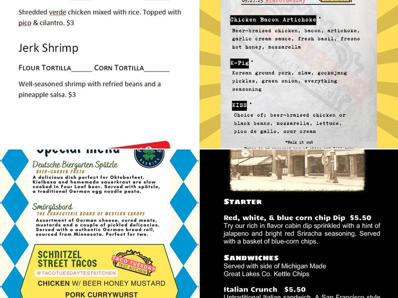 Four Leaf Brewing Menu