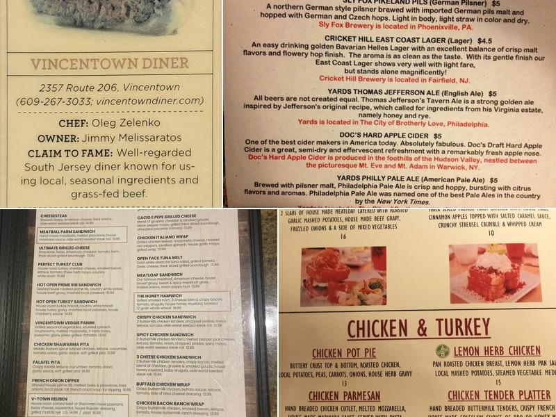 Vincentown Diner Menu