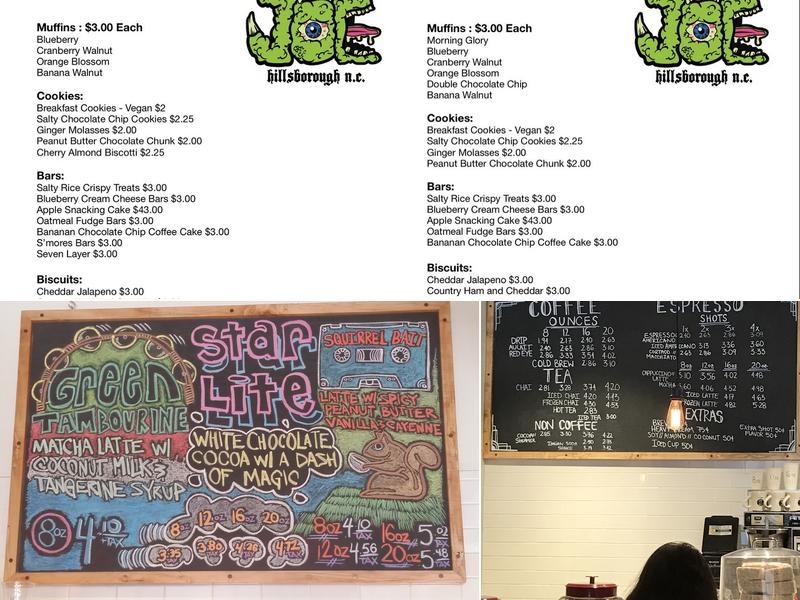 Cup-A-Joe Menu