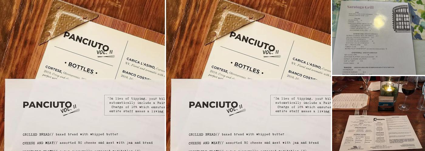 Panciuto Menu