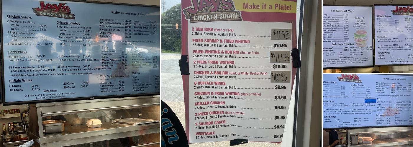Jay's Chicken Shack Menu