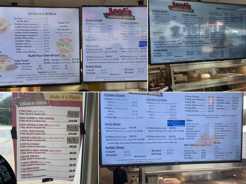 Jay's Chicken Shack Menu