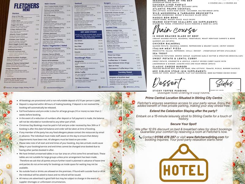 Fletcher’s - Restaurant, Bar & Rooms Menu